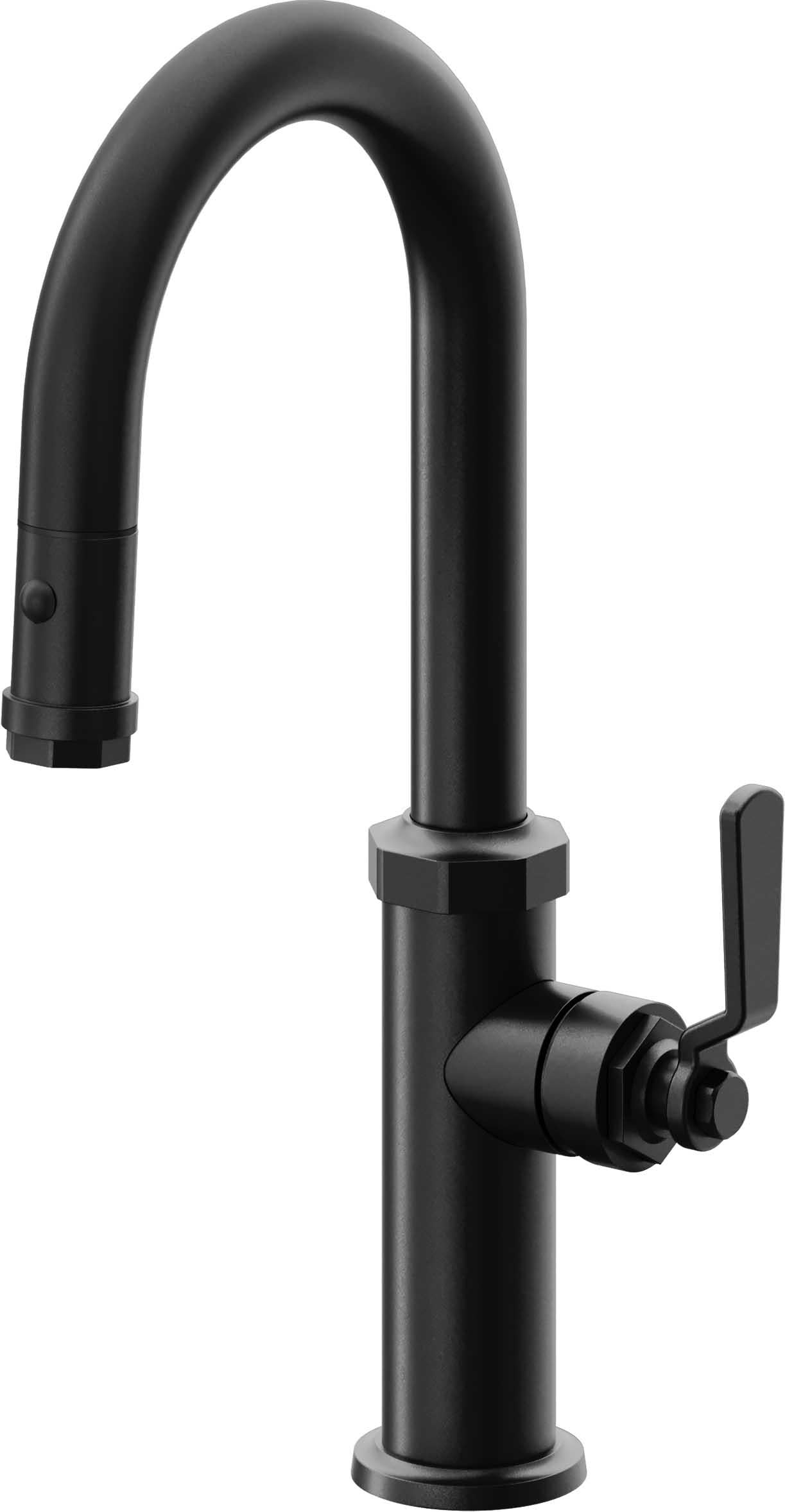 California Faucets Descanso Works K81-101-BL Industrial Pull-Down Prep/Bar Faucet with Button Sprayer