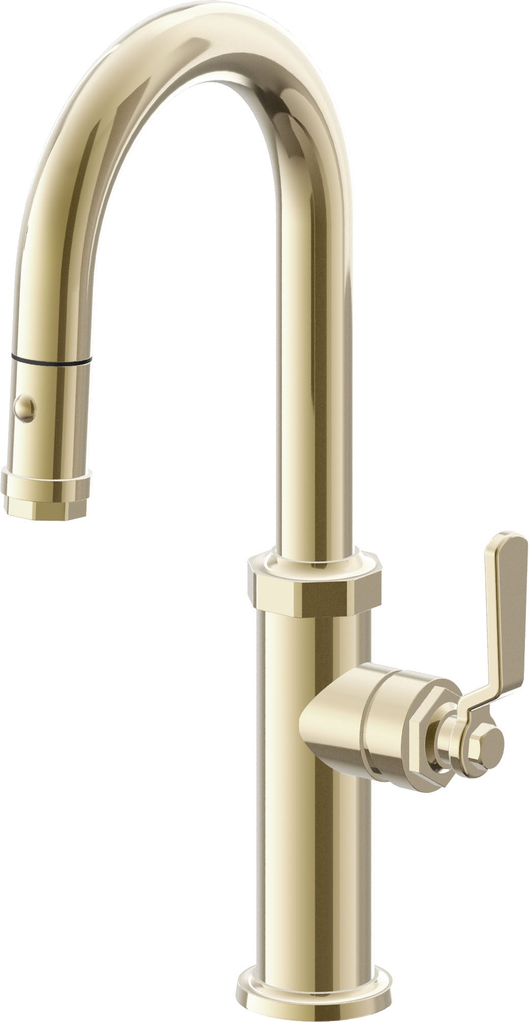 California Faucets Descanso Works K81-101-BL Industrial Pull-Down Prep/Bar Faucet with Button Sprayer