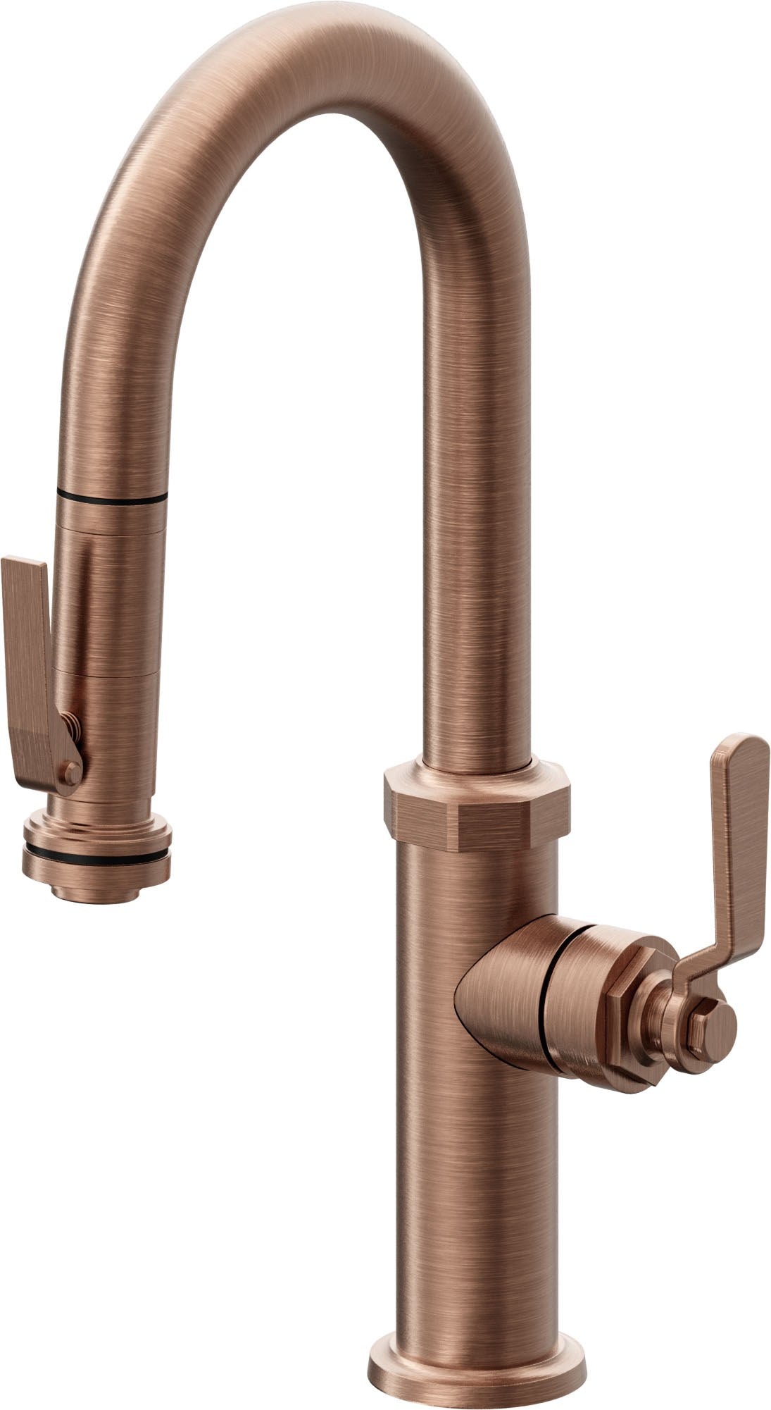 California Faucets Descanso Works K81-101SQ-BL Industrial Pull-Down Prep/Bar Faucet with Squeeze Sprayer