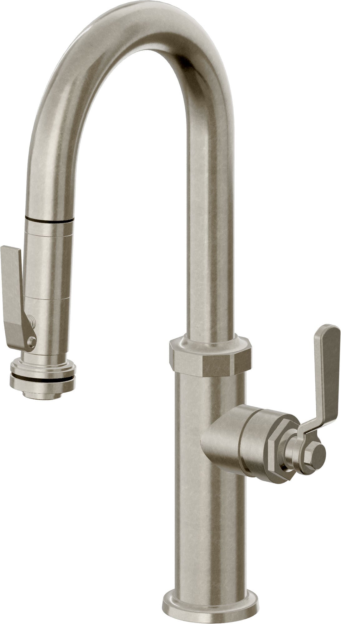 California Faucets Descanso Works K81-101SQ-BL Industrial Pull-Down Prep/Bar Faucet with Squeeze Sprayer