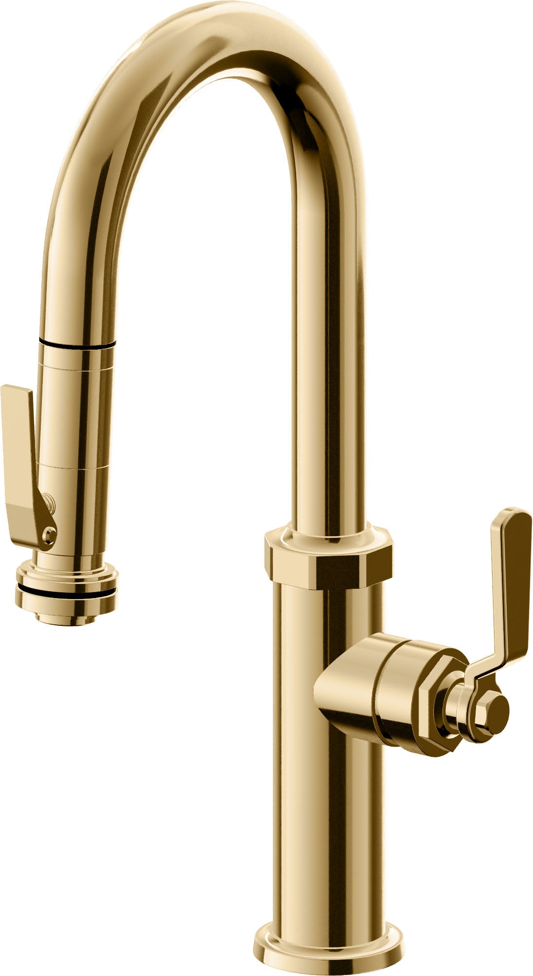 California Faucets Descanso Works K81-101SQ-BL Industrial Pull-Down Prep/Bar Faucet with Squeeze Sprayer