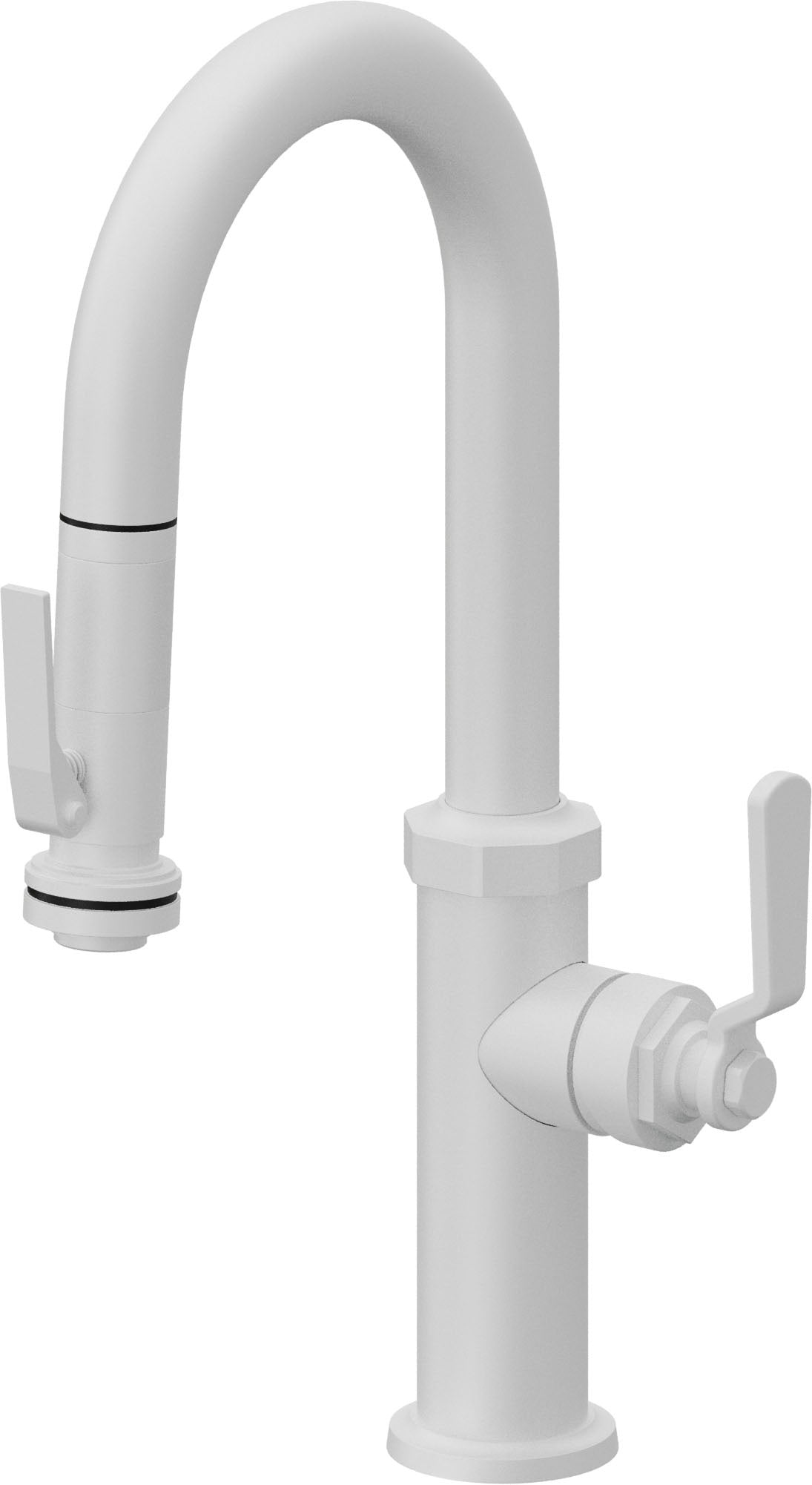 California Faucets Descanso Works K81-101SQ-BL Industrial Pull-Down Prep/Bar Faucet with Squeeze Sprayer
