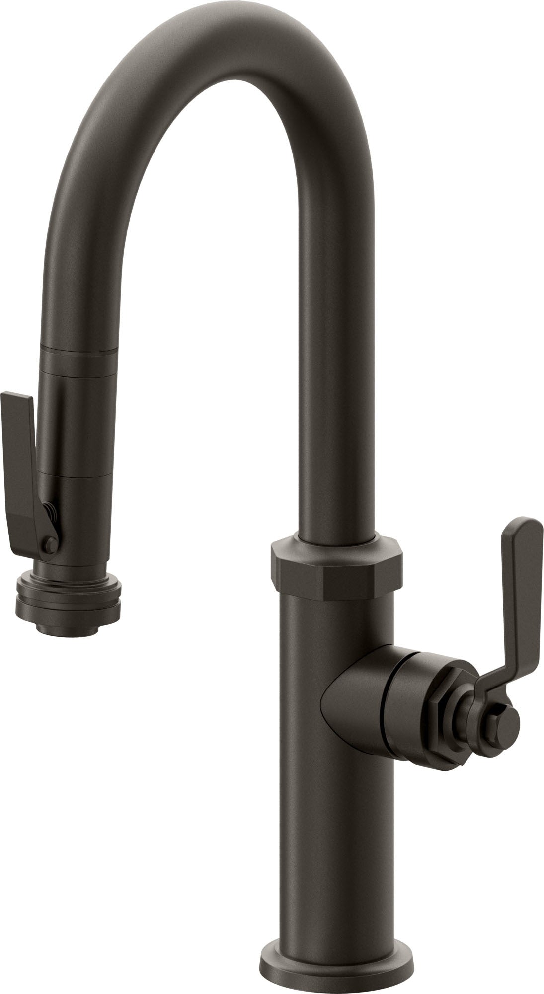 California Faucets Descanso Works K81-101SQ-BL Industrial Pull-Down Prep/Bar Faucet with Squeeze Sprayer