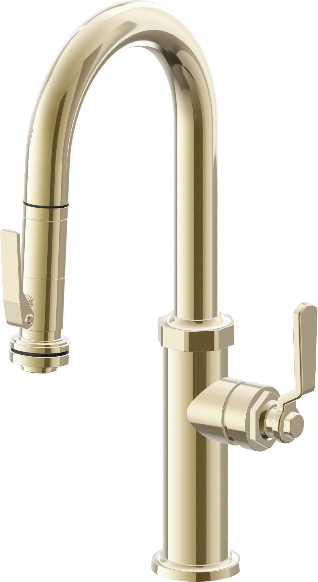 California Faucets Descanso Works K81-101SQ-BL Industrial Pull-Down Prep/Bar Faucet with Squeeze Sprayer