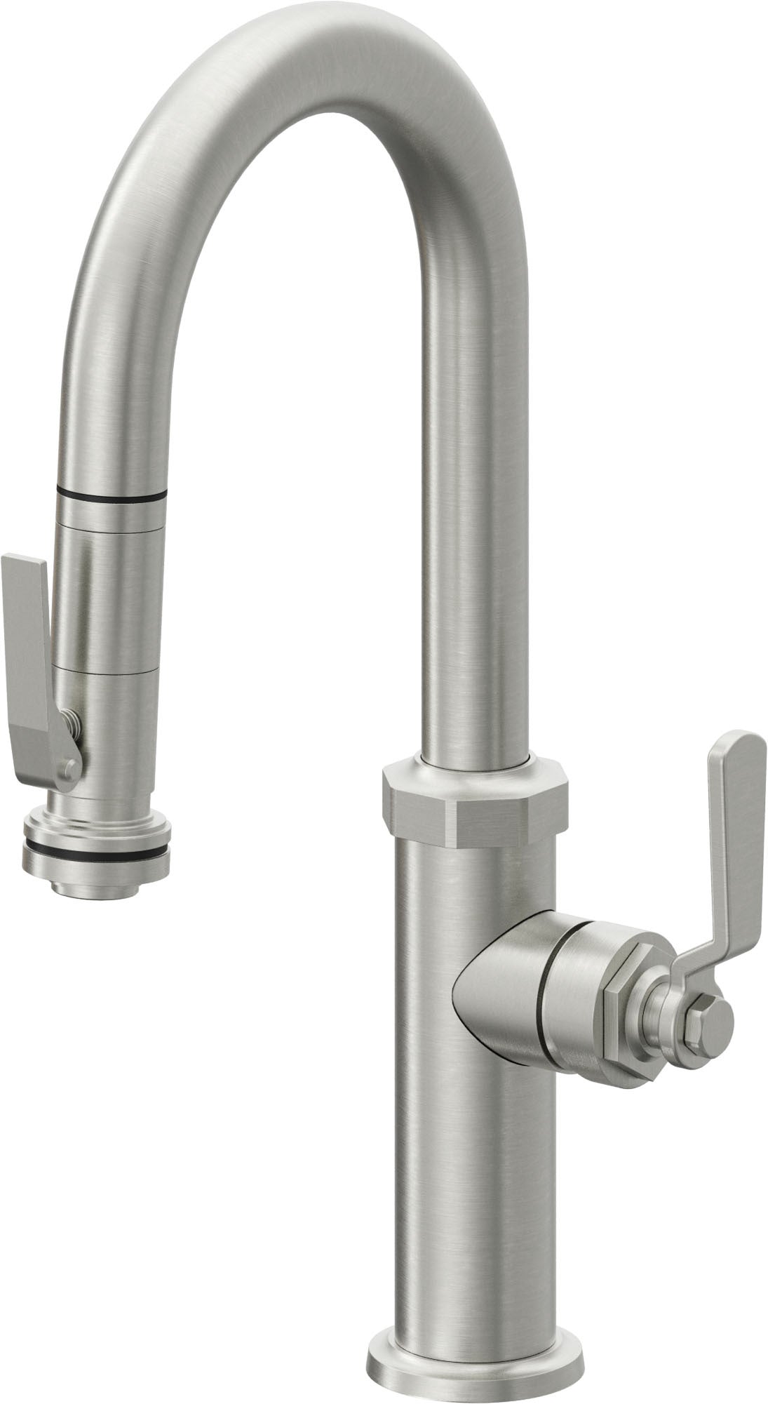 California Faucets Descanso Works K81-101SQ-BL Industrial Pull-Down Prep/Bar Faucet with Squeeze Sprayer