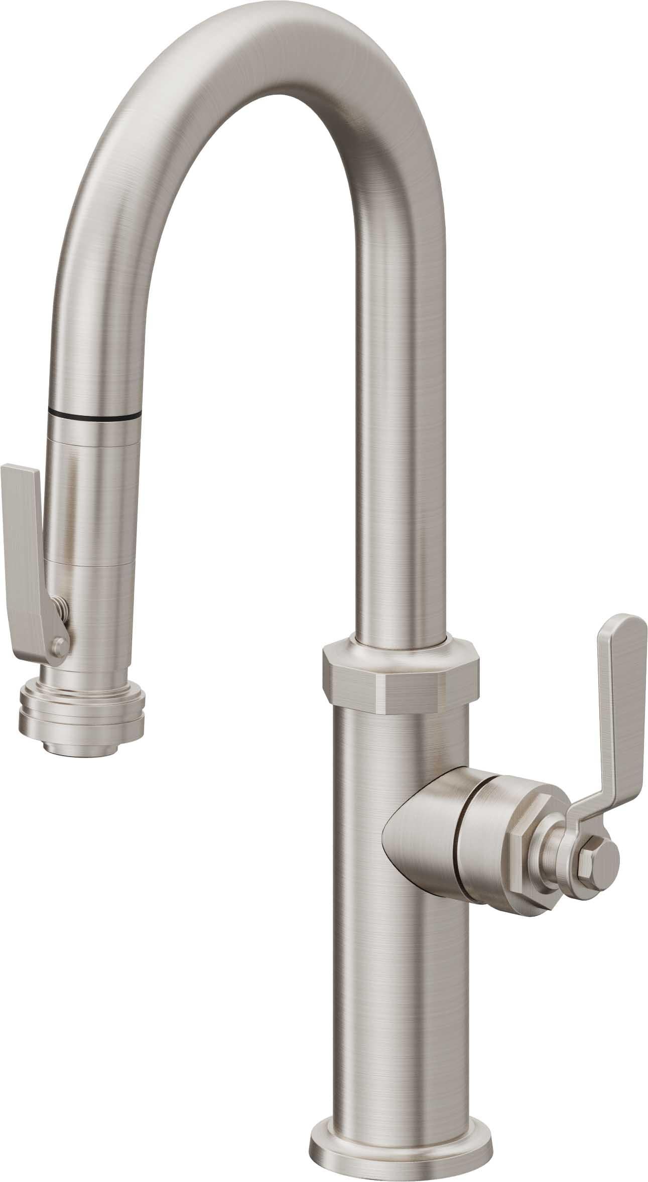 California Faucets Descanso Works K81-101SQ-BL Industrial Pull-Down Prep/Bar Faucet with Squeeze Sprayer