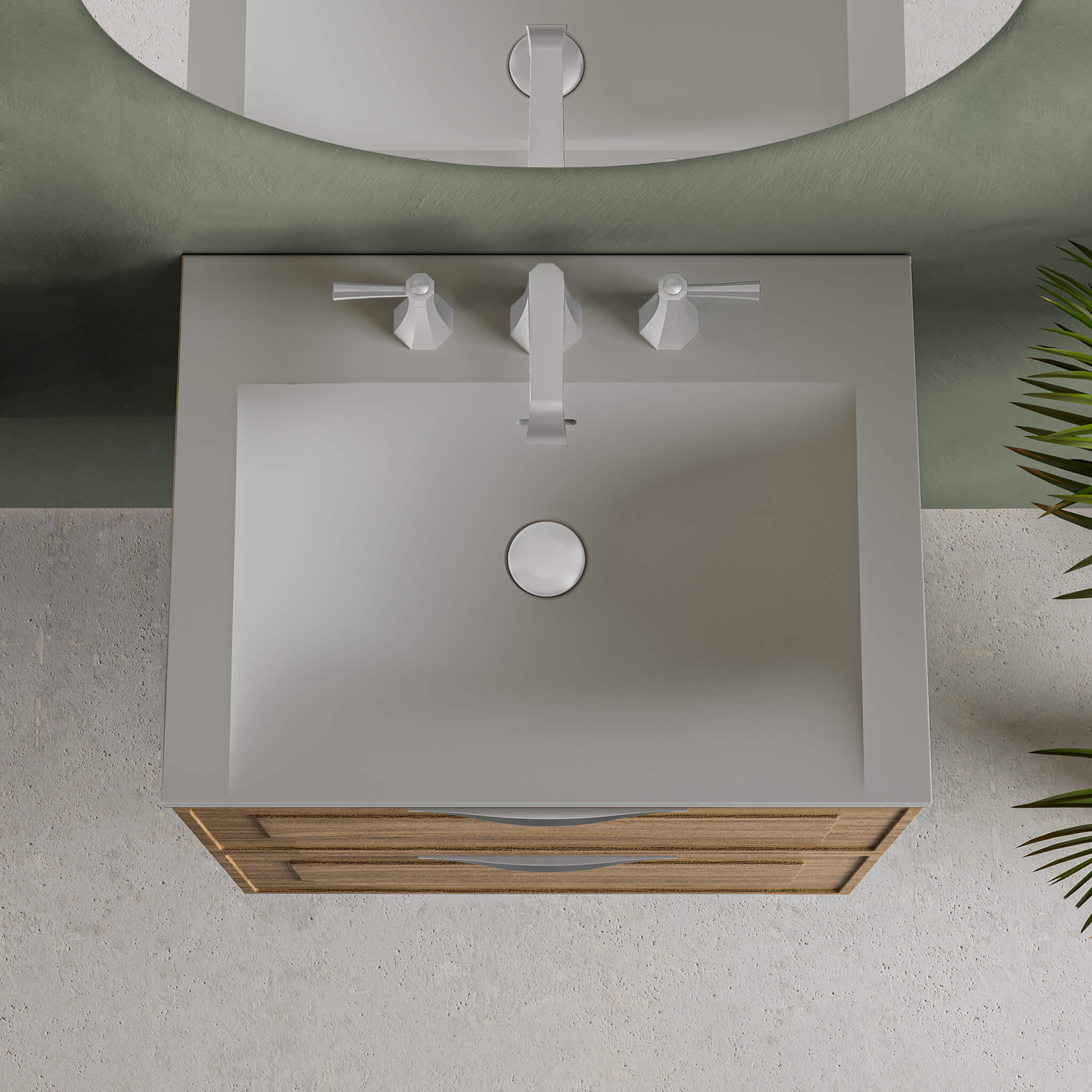 STONETOUCH 3NEV24 Neve 24'' Mineralsolid Vanity Top - 3 Holes Secondary image