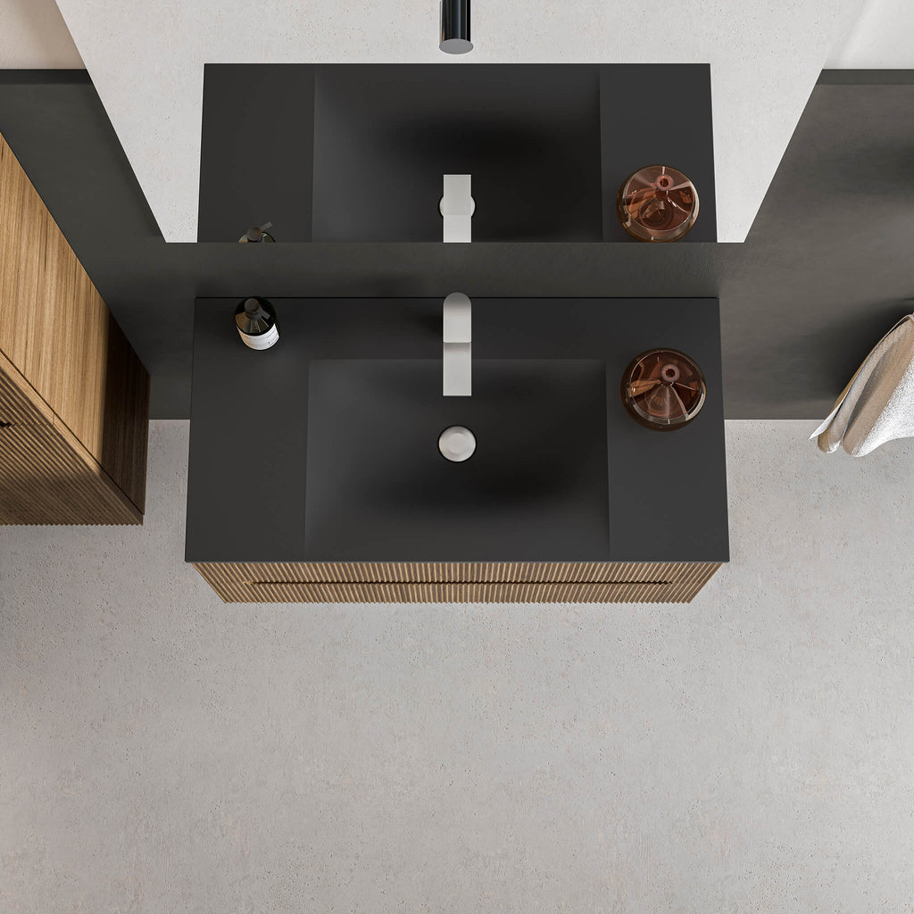 STONETOUCH 1NEV36 Neve 36'' Mineralsolid Vanity Top - 1 Hole