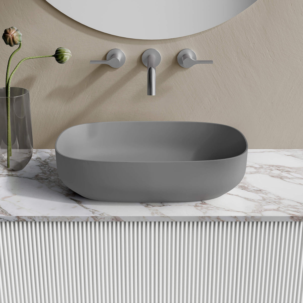 STONETOUCH OND1912 Onda Rectangular Countertop Basin 19"X12.5"
