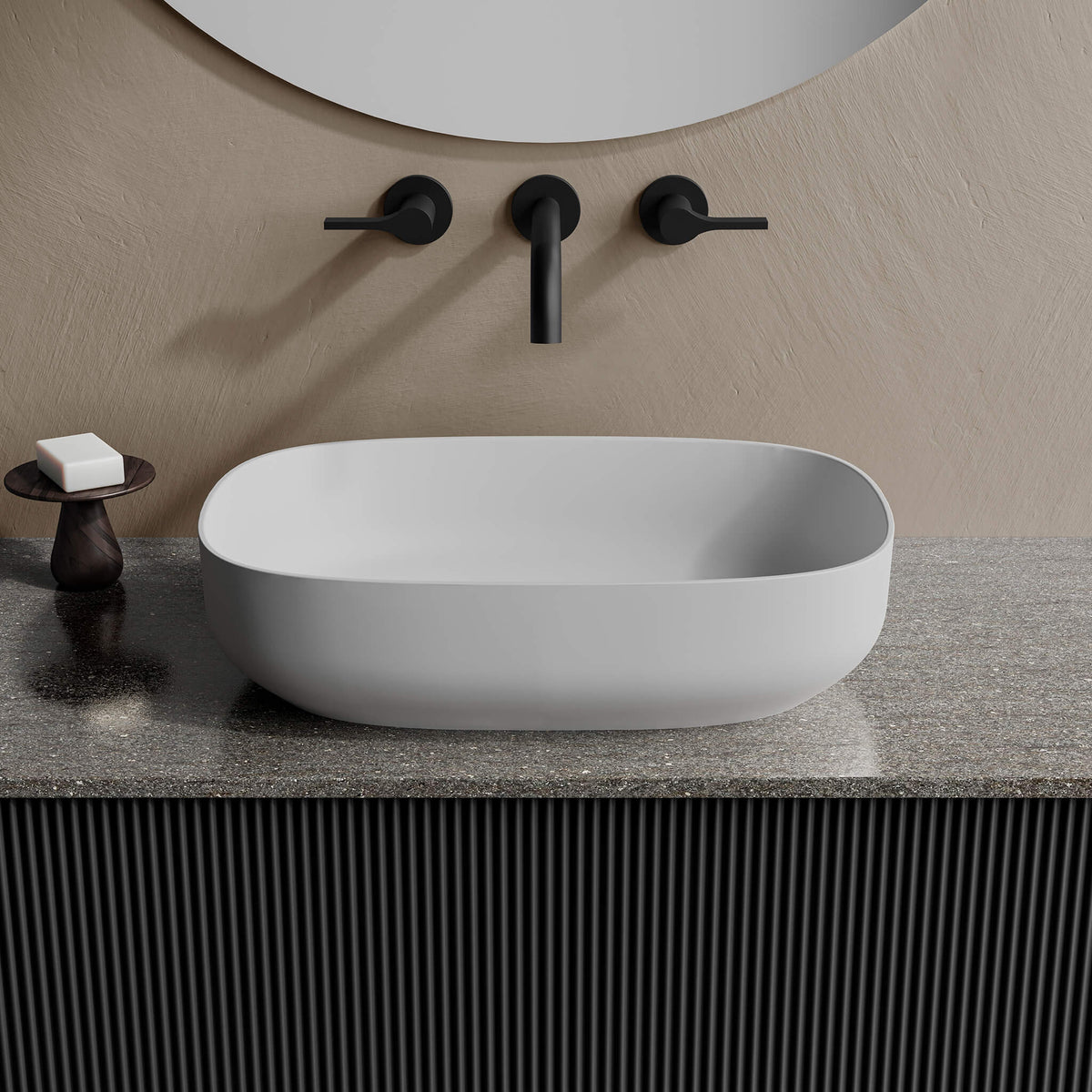 STONETOUCH OND1912 Onda Rectangular Countertop Basin 19"X12.5" Main image