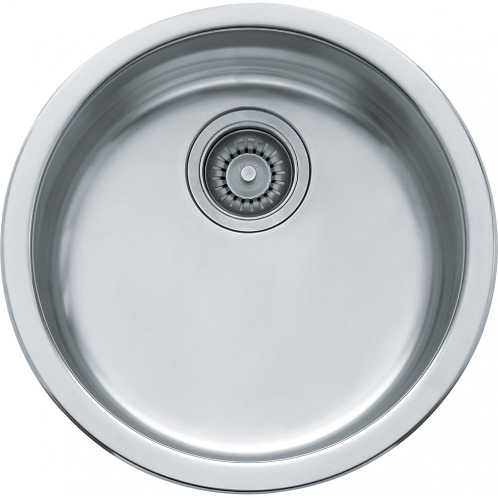 FRANKE RBX110 ROTONDO DM 20G SS SGL 21CAB WITH STRAINER BASKET STAINLESS STEEL SINK Main image