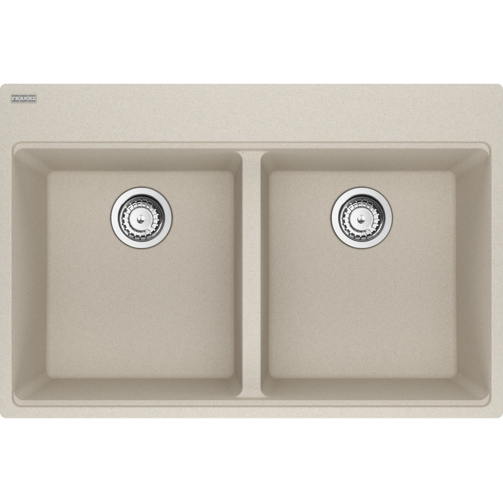 FRANKE MAG6201515 MARIS TM GRN DBL 36CAB WITH STRAINER BASKET GRANITE COMPOSITE SINK Main image