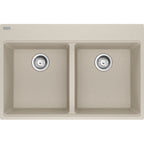 FRANKE MAG6201515 MARIS TM GRN DBL 36CAB WITH STRAINER BASKET GRANITE COMPOSITE SINK