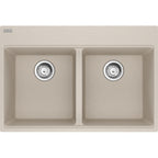 FRANKE MAG6201414 MARIS TM GRN DBL 33CAB WITH STRAINER BASKET GRANITE COMPOSITE SINK