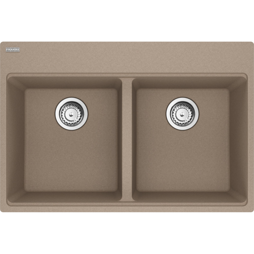 FRANKE MAG6201414 MARIS TM GRN DBL 33CAB WITH STRAINER BASKET GRANITE COMPOSITE SINK
