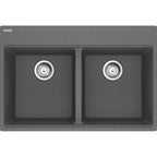 FRANKE MAG6201414 MARIS TM GRN DBL 33CAB WITH STRAINER BASKET GRANITE COMPOSITE SINK