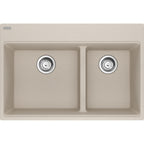 FRANKE MAG6601611LD MARIS TM GRN DBL 33CAB LOW DIVIDE WITH STRAINER BASKET GRANITE COMPOSITE SINK