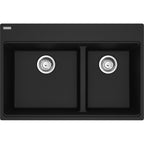 FRANKE MAG6601611LD MARIS TM GRN DBL 33CAB LOW DIVIDE WITH STRAINER BASKET GRANITE COMPOSITE SINK