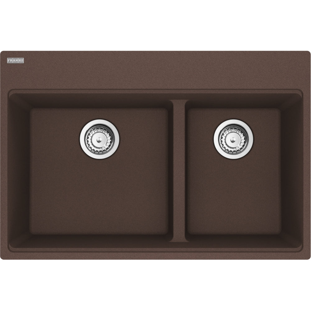 FRANKE MAG6601611LD MARIS TM GRN DBL 33CAB LOW DIVIDE WITH STRAINER BASKET GRANITE COMPOSITE SINK
