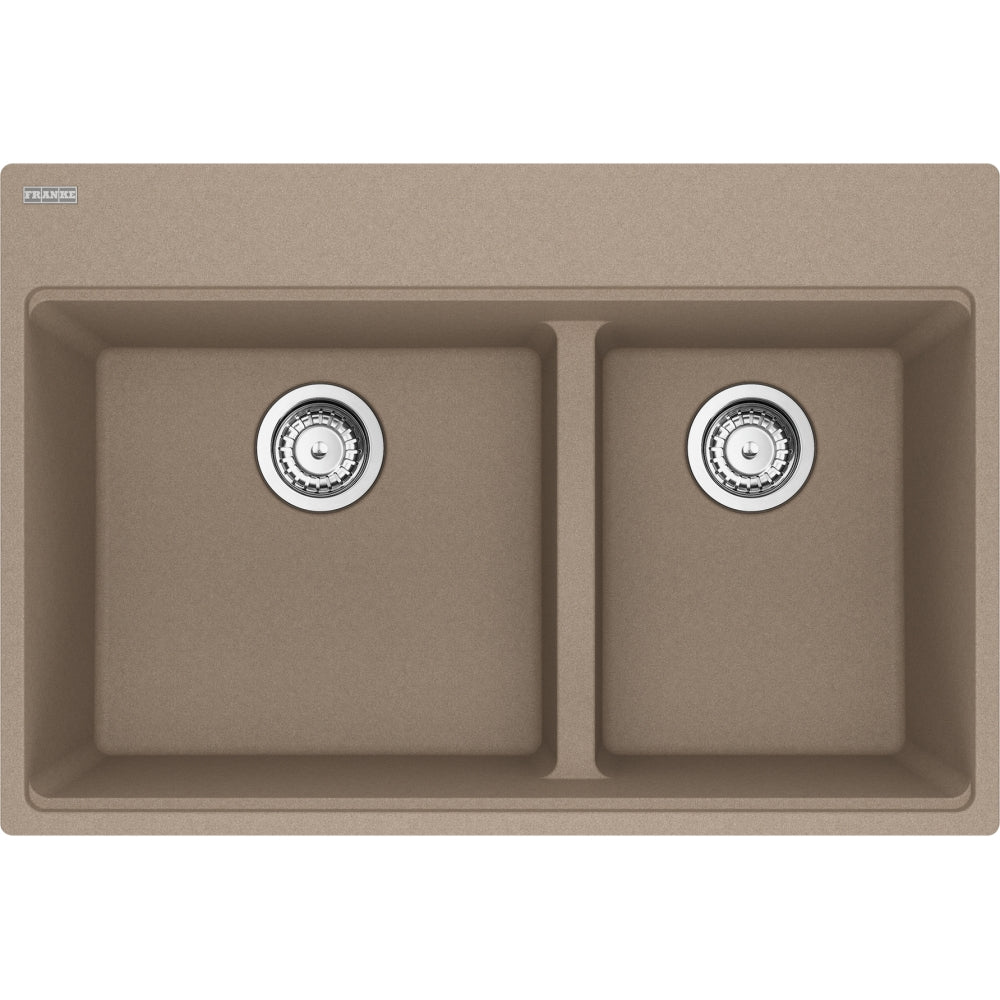 FRANKE MAG6601611LD MARIS TM GRN DBL 33CAB LOW DIVIDE WITH STRAINER BASKET GRANITE COMPOSITE SINK