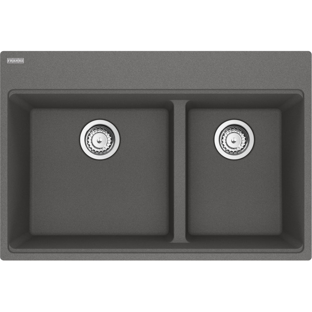 FRANKE MAG6601611LD MARIS TM GRN DBL 33CAB LOW DIVIDE WITH STRAINER BASKET GRANITE COMPOSITE SINK