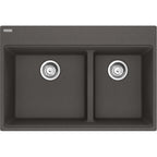 FRANKE MAG6601611LD MARIS TM GRN DBL 33CAB LOW DIVIDE WITH STRAINER BASKET GRANITE COMPOSITE SINK