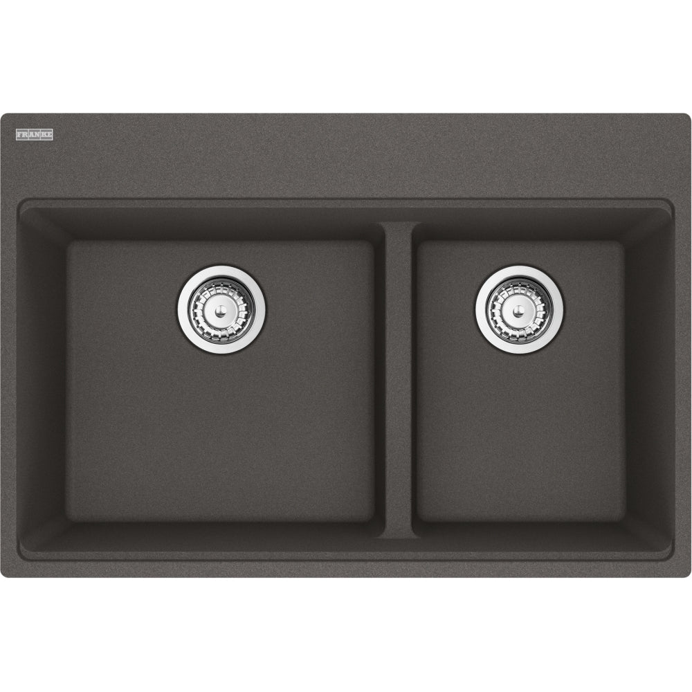 FRANKE MAG6601611LD MARIS TM GRN DBL 33CAB LOW DIVIDE WITH STRAINER BASKET GRANITE COMPOSITE SINK