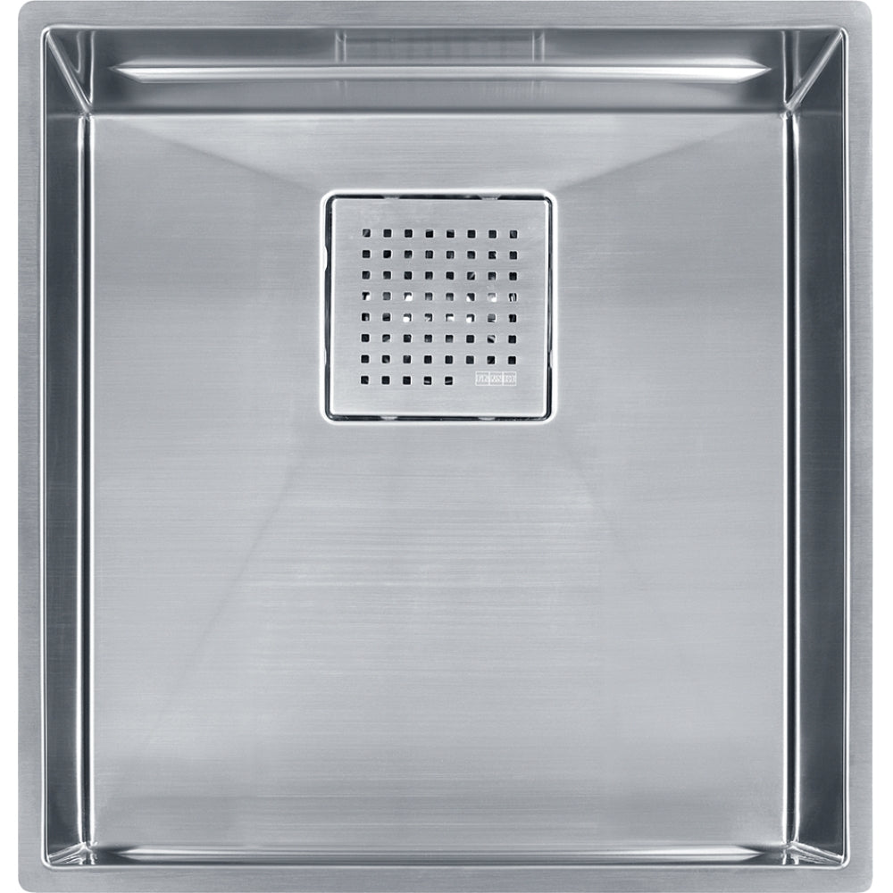 FRANKE PKX11016-S PEAK UM 16G SS SGL 21CAB WITH STRAINER BASKET STAINLESS STEEL SINK Main image