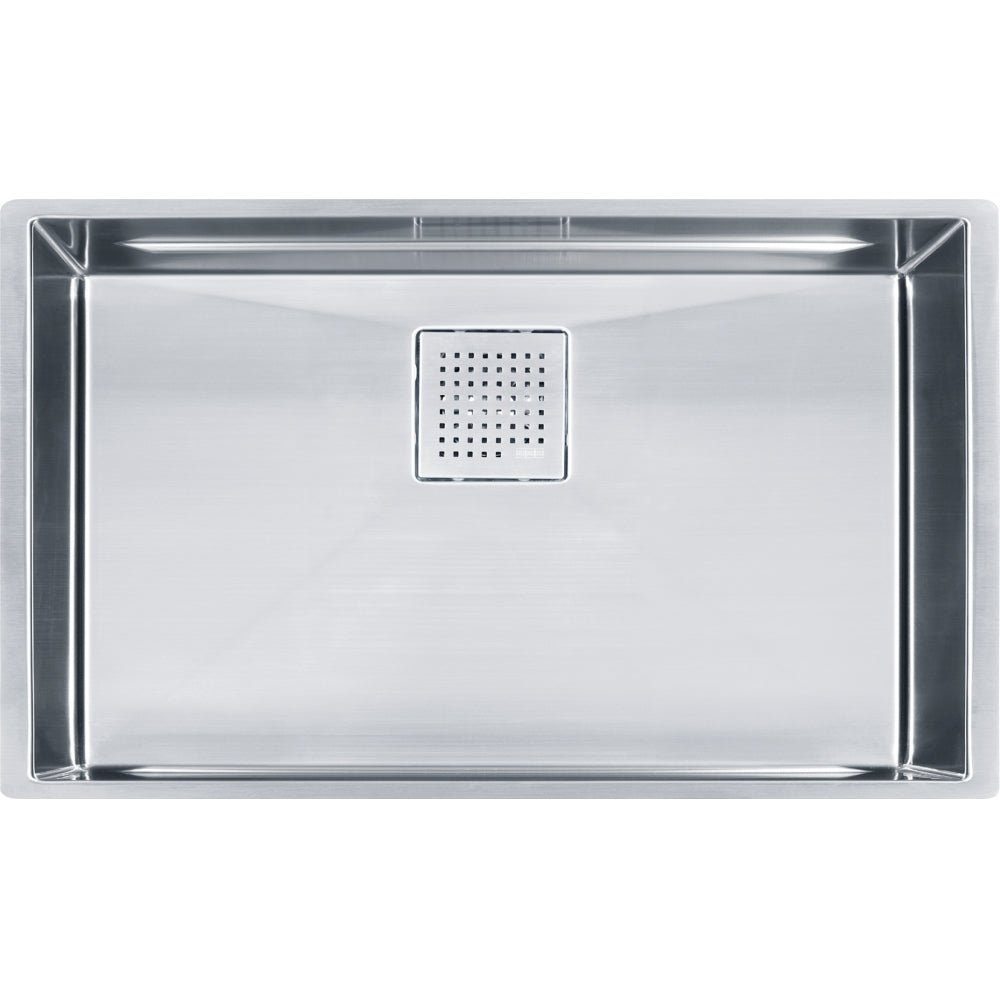 FRANKE PKX11028-S PEAK UM 16G SS SGL 33CAB WITH STRAINER BASKET STAINLESS STEEL SINK Main image
