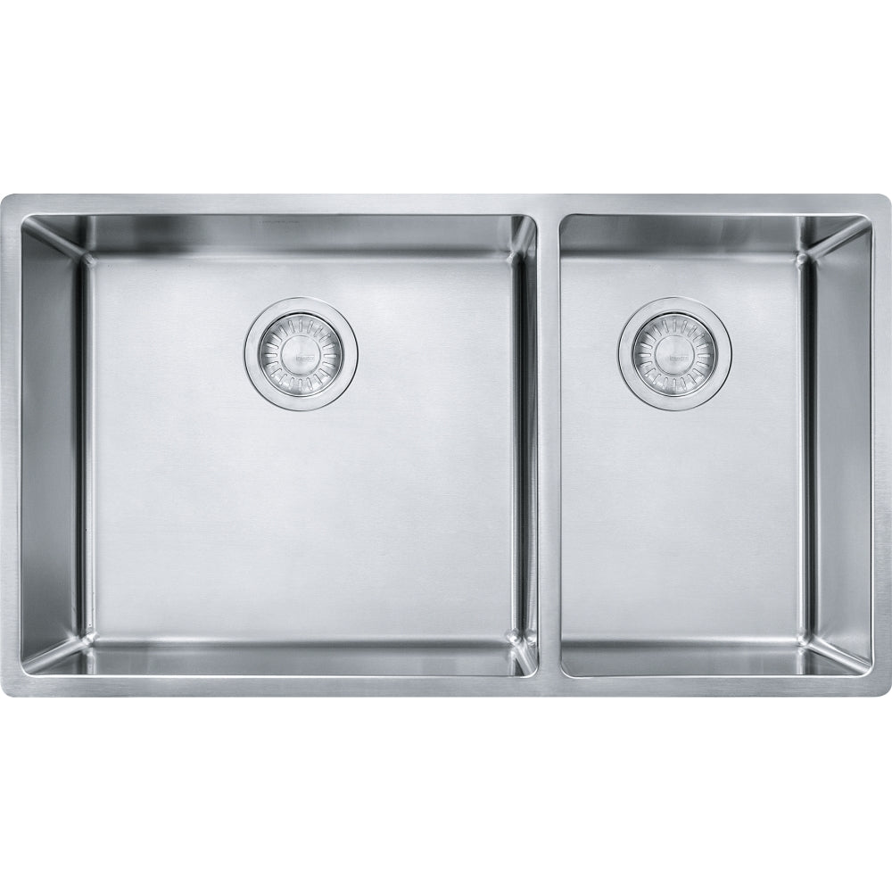 FRANKE CUX160 CUBE UM 18G SS DBL 36CAB STAINLESS STEEL SINK Main image