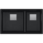 FRANKE PKG160LD PEAK UM GRN DBL 36CAB - LOW DIVIDE WITH STRAINER BASKET GRANITE COMPOSITE SINK