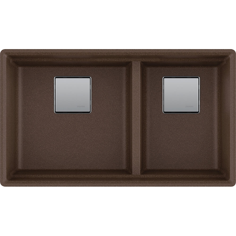 FRANKE PKG160LD PEAK UM GRN DBL 36CAB - LOW DIVIDE WITH STRAINER BASKET GRANITE COMPOSITE SINK
