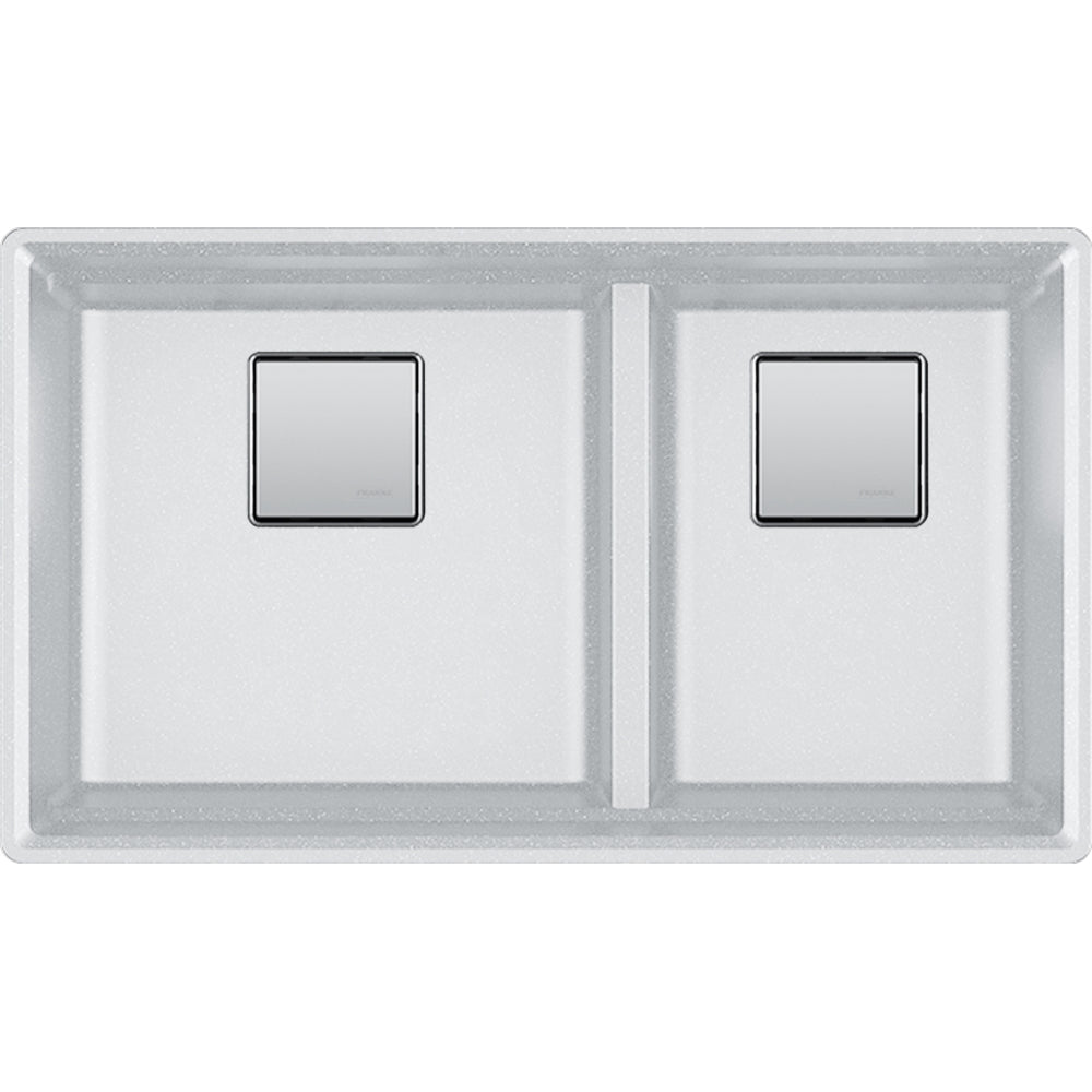 FRANKE PKG160LD PEAK UM GRN DBL 36CAB - LOW DIVIDE WITH STRAINER BASKET GRANITE COMPOSITE SINK