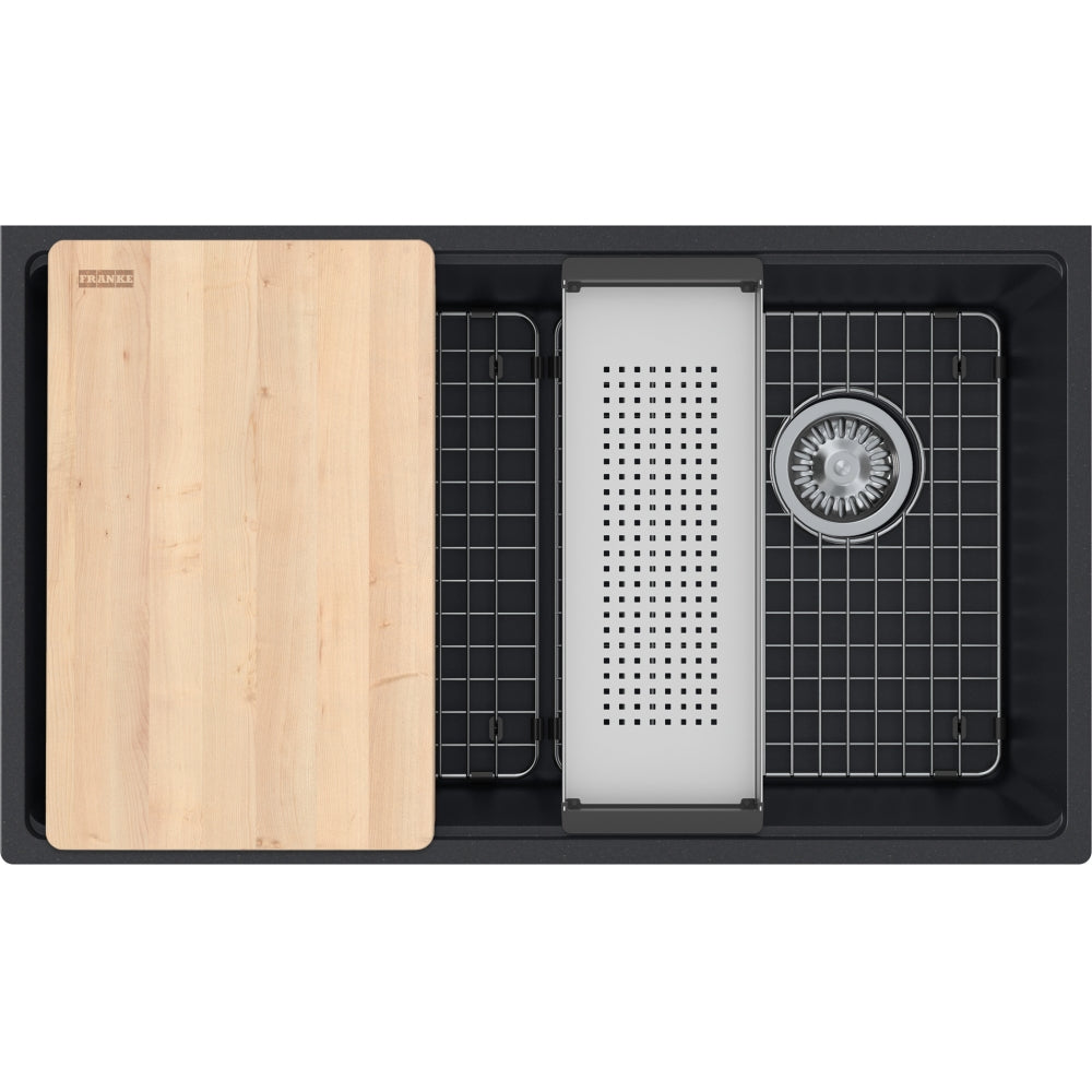 FRANKE MAG11031OW MARIS UM GRN SGL - OFFSET WASTE WITH STRAINER BASKET GRANITE COMPOSITE SINK