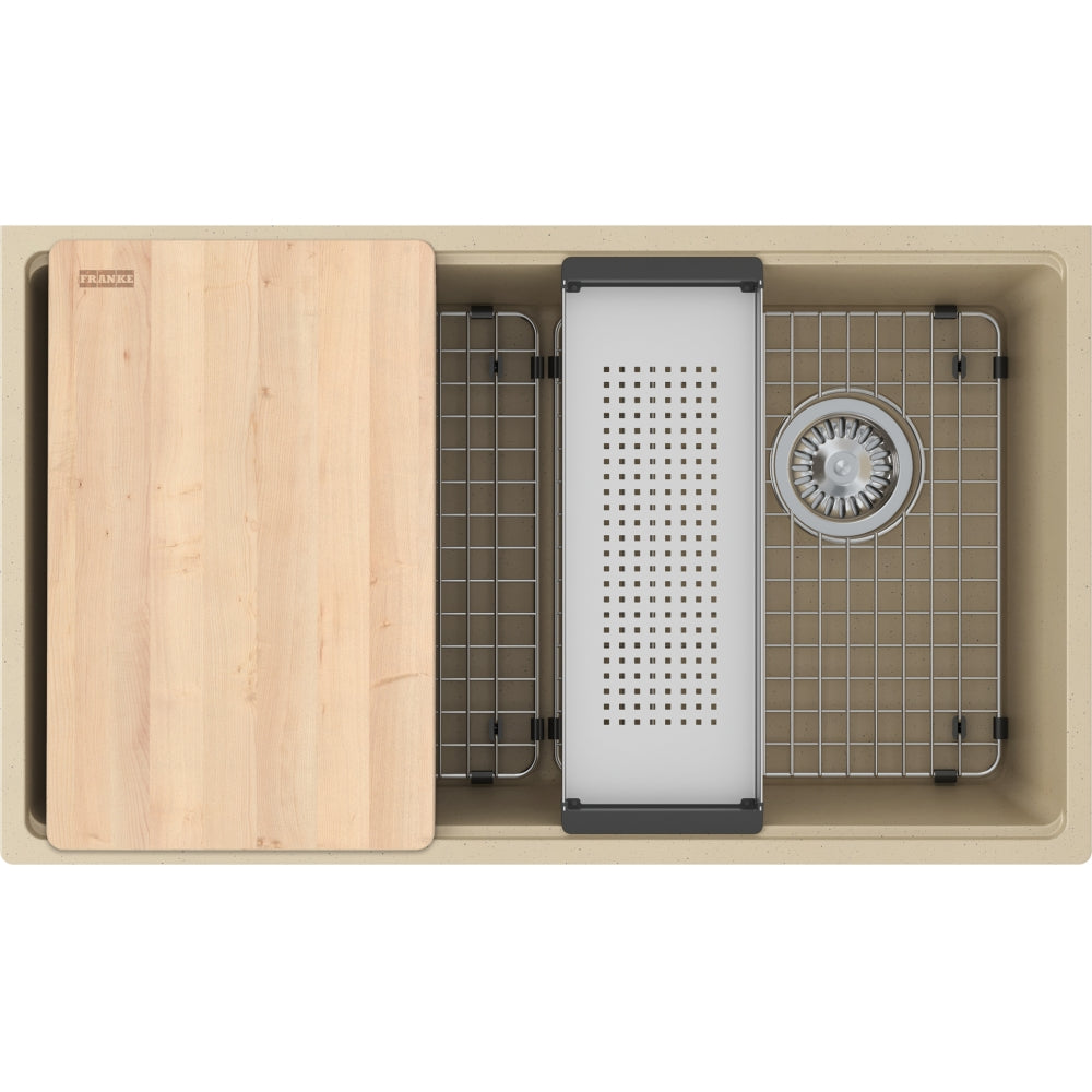 FRANKE MAG11031OW MARIS UM GRN SGL - OFFSET WASTE WITH STRAINER BASKET GRANITE COMPOSITE SINK Secondary image