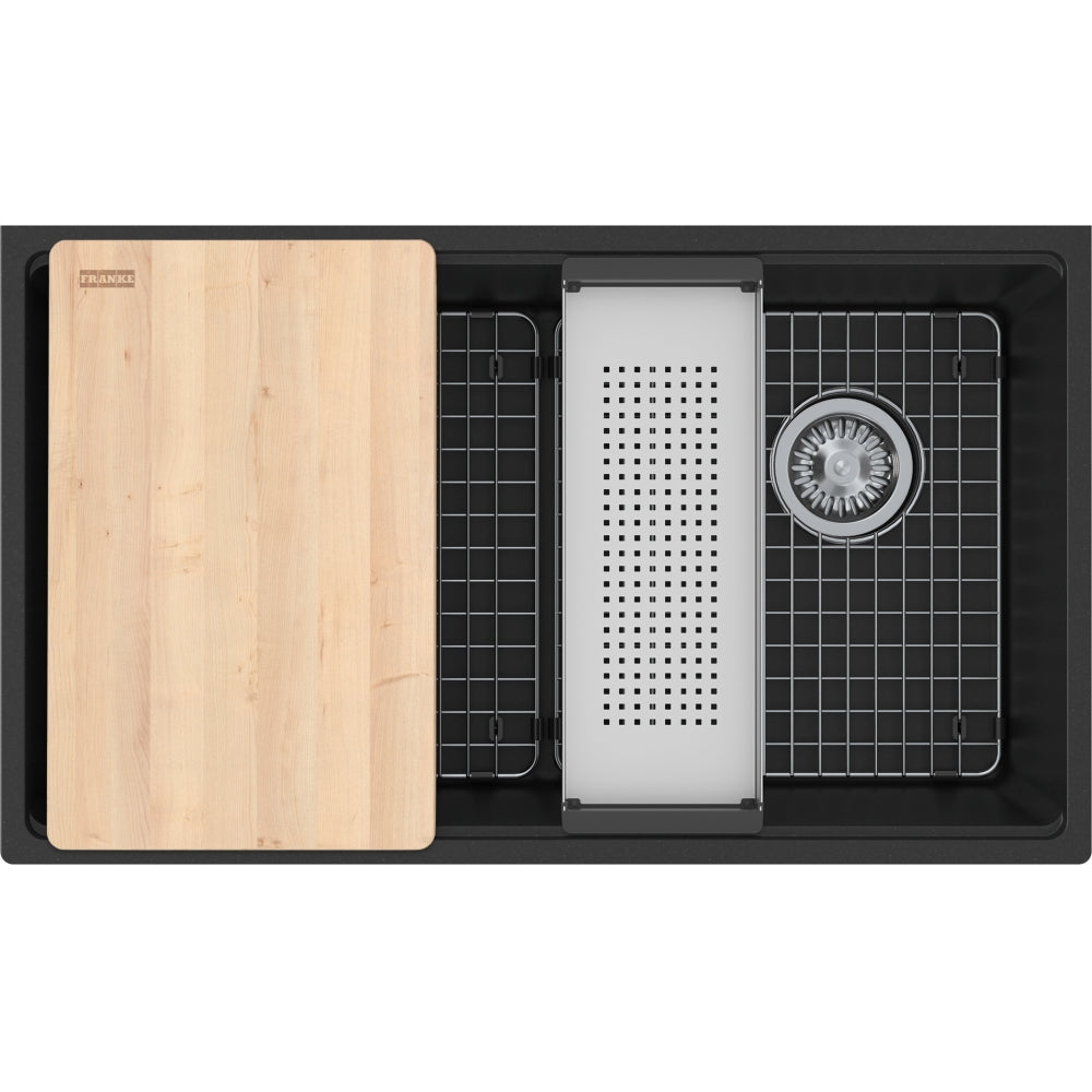 FRANKE MAG11031OW MARIS UM GRN SGL - OFFSET WASTE WITH STRAINER BASKET GRANITE COMPOSITE SINK