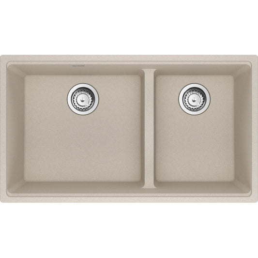 FRANKE MAG1601812LD MARIS UM GRN DBL 36CAB - LOW DIVIDE WITH STRAINER BASKET GRANITE COMPOSITE SINK