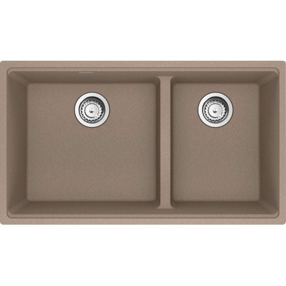 FRANKE MAG1601812LD MARIS UM GRN DBL 36CAB - LOW DIVIDE WITH STRAINER BASKET GRANITE COMPOSITE SINK