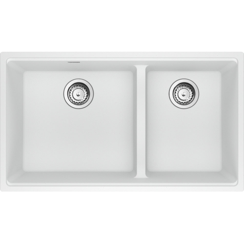 FRANKE MAG1601812LD MARIS UM GRN DBL 36CAB - LOW DIVIDE WITH STRAINER BASKET GRANITE COMPOSITE SINK