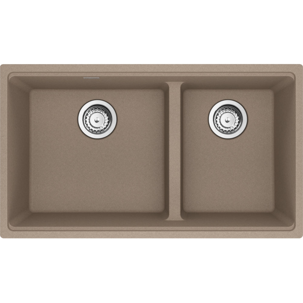 FRANKE MAG1601611LD MARIS UM GRN DBL 33CAB - LOW DIVIDE WITH STRAINER BASKET GRANITE COMPOSITE SINK