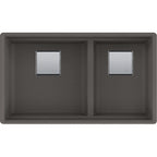 FRANKE PKG160LD PEAK UM GRN DBL 36CAB - LOW DIVIDE WITH STRAINER BASKET GRANITE COMPOSITE SINK