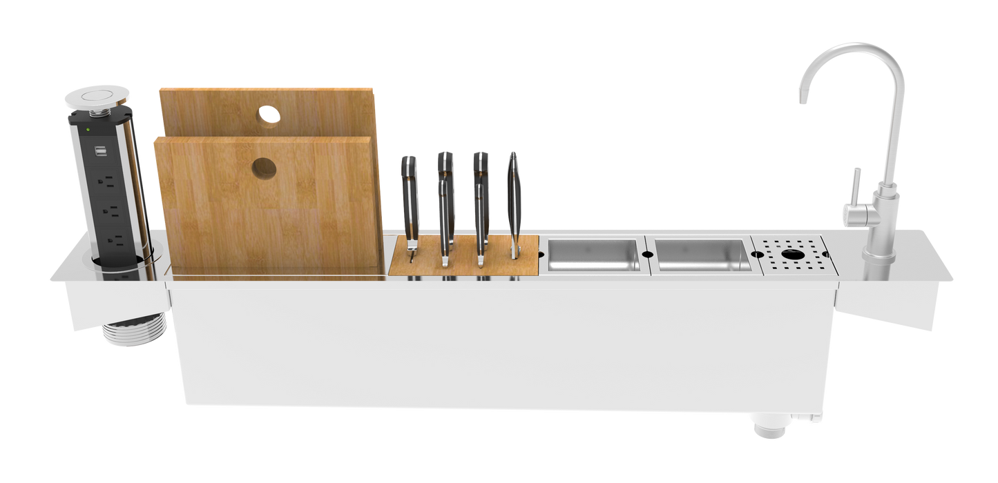 ZOMODO PPC900K-K2 Deluxe Kit = Trough Sink + Triple Stage Carbon Filtration System