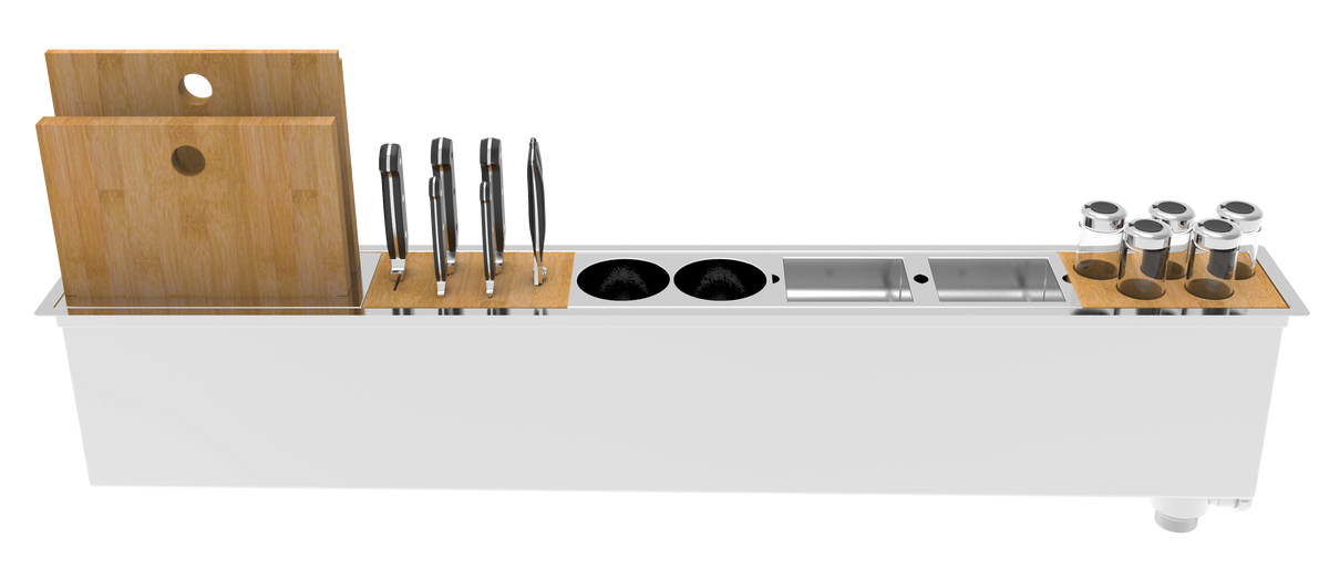 ZOMODO PSC1200K 45" Chef Prep Station and Trough Sink with Accessories Main image