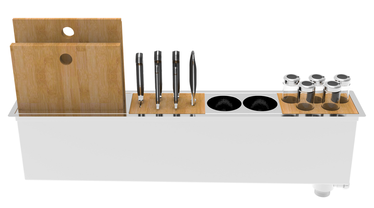ZOMODO PSC900K 35" Chef Prep Station and Trough Sink with Accessories Main image