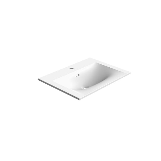 STONETOUCH 1NEV24 Neve 24'' Mineralsolid Vanity Top - 1 Hole