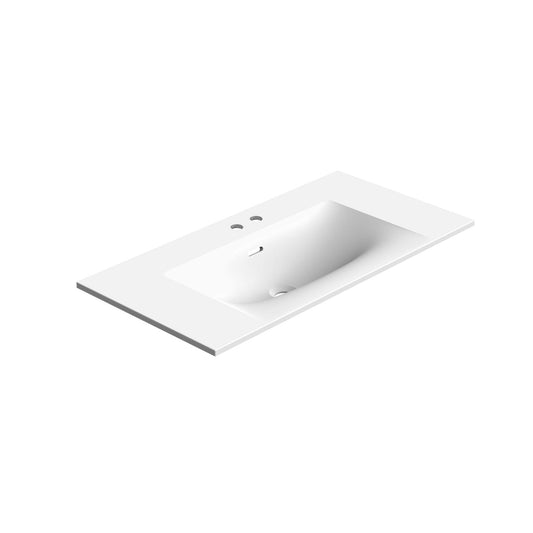 STONETOUCH 2NEV36 Neve 36'' Mineralsolid Vanity Top - 2 Holes