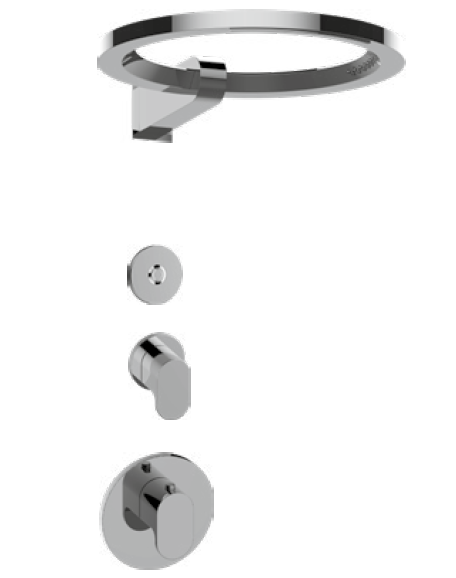 Graff M.E./Terra S72X105-TM-Series Thermostatic Shower System - Ametis Ring with Handshower (Trim)