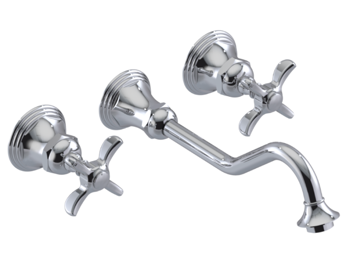 RUBINET 1GRV2C Raven Wall Mount Lav. Set.with Extended Spout. (Less Drain) Trim Only