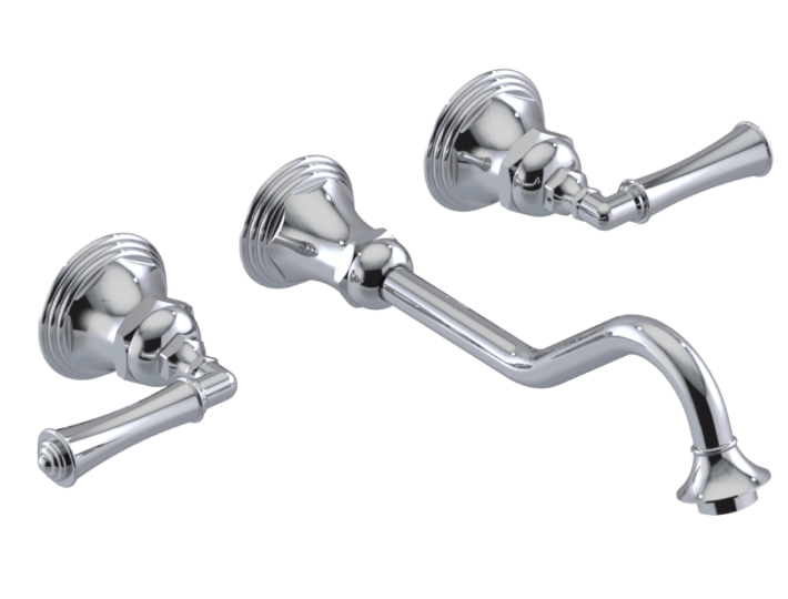 RUBINET 1GRV2L Raven Wall Mount Lav. Set.with Extended Spout. (Less Drain) Trim Only