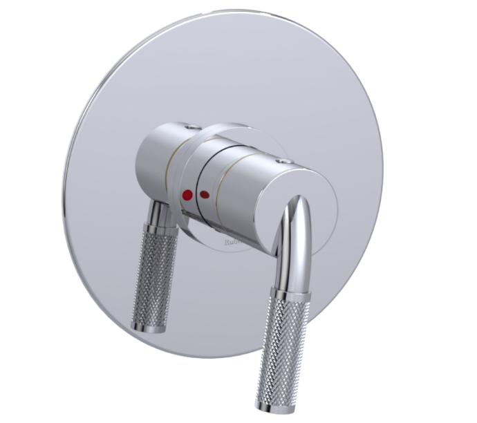 RUBINET 202HOR H2O Pressure Balance Shower with 8" Wall Mount Shower Head & Arm (Trim Only)